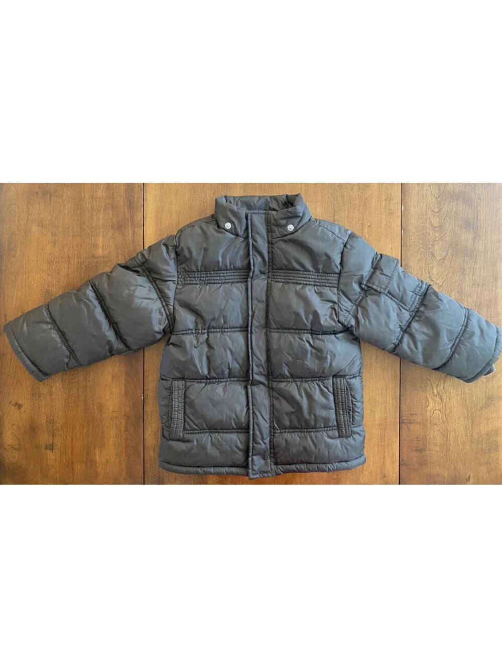 Boys GYMBOREE LONG SLEEVE PUFFER COAT Lined POCKETS Brown SIZE 3-4